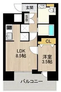 大阪府大阪市西区北堀江3丁目【マンション】の間取り