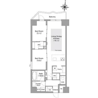 コンフォリア・リヴ谷町四丁目【6階】の間取り