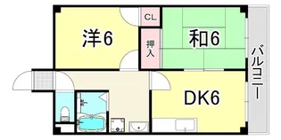 兵庫県尼崎市築地5丁目【マンション】の間取り