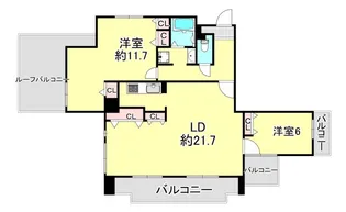 ハイツ住吉川公園【6階】の間取り