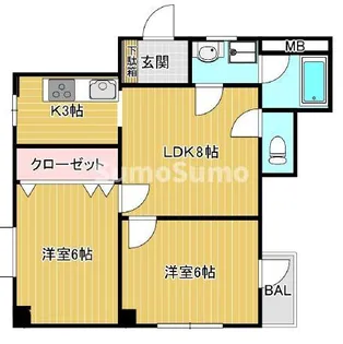 兵庫県神戸市東灘区住吉東町4丁目【マンション】の間取り