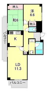 兵庫県芦屋市楠町【マンション】の間取り