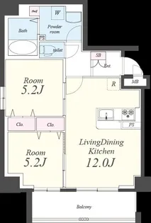 サンドーレ薬院【7階】の間取り