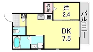 兵庫県神戸市須磨区大手町2丁目【アパート】の間取り