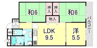兵庫県尼崎市猪名寺1丁目【アパート】の間取り