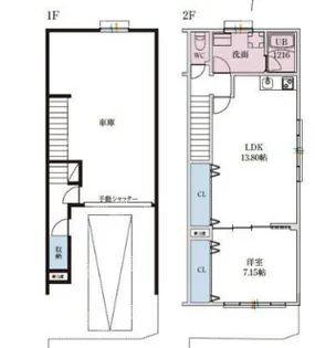 仮称)西昆陽ガレージハウスの間取り