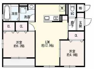 兵庫県神戸市須磨区衣掛町3丁目【アパート】の間取り