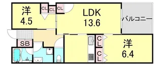 大阪府大阪市西区京町堀3丁目【マンション】の間取り