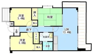 サンシーズ南山手【5階】の間取り