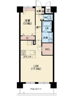 スプランディッド難波WESTⅡ【5階】の間取り