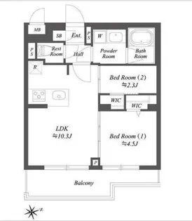 ブランシエスタ用賀【3階】の間取り