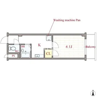 大阪府大阪市西区南堀江2丁目【マンション】の間取り
