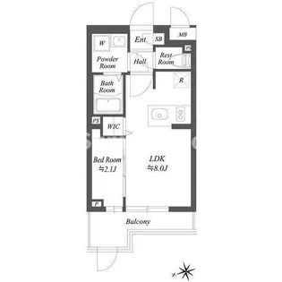 ブランシエスタ用賀【2階】の間取り