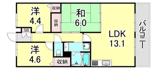 アプリーレ垂水【9階】の間取り