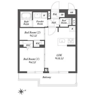 ブランシエスタ用賀【1階】の間取り