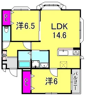 兵庫県神戸市灘区篠原北町3丁目【アパート】の間取り