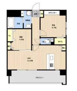 LIBTH博多空港通り【9階】の間取り