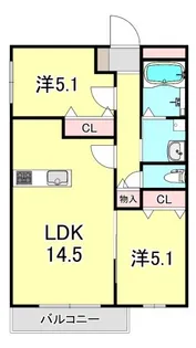 リヴェール西宮【2階】の間取り