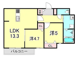 リヴェール西宮【3階】の間取り