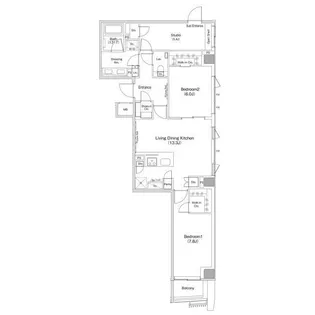 ザ・パークハビオ渋谷クロス【11階】の間取り
