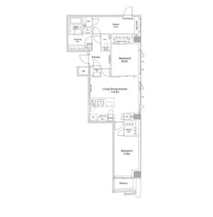 ザ・パークハビオ渋谷クロス【11階】の間取り