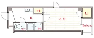 大阪府大阪市西区北堀江1丁目【マンション】の間取り