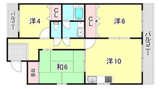 兵庫県神戸市須磨区村雨町6丁目【マンション】の間取り