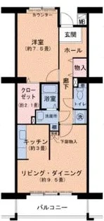 グリーンヒルズ鷹取1号棟【4階】の間取り