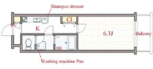 大阪府大阪市西区北堀江1丁目【マンション】の間取り