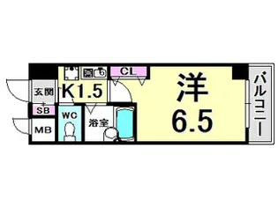 エスリード三宮フラワーロード【13階】の間取り