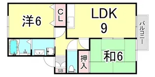 兵庫県西宮市甲子園四番町【アパート】の間取り