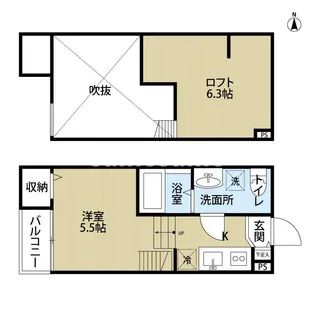 macaron mou 瓦宮【2階】の間取り