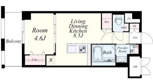 ベルコルティーレ【10階】の間取り