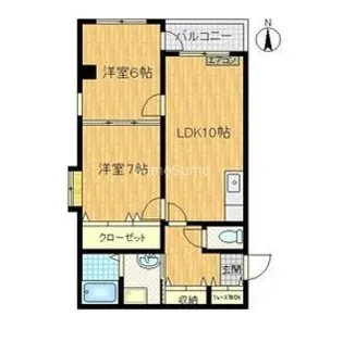 大阪府大阪市浪速区稲荷1丁目【マンション】の間取り