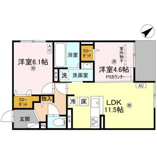 シーグレース浜甲子園【1階】の間取り