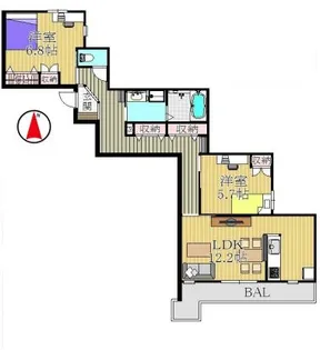 LaLaBrezza芦屋翠ケ丘【2階】の間取り