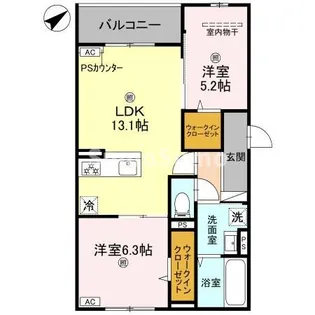 シーグレース浜甲子園【3階】の間取り