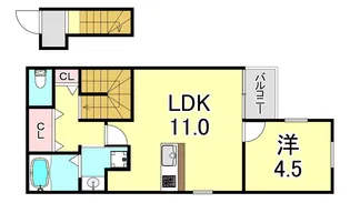 Kパラッツォ兵庫五宮町【2階】の間取り