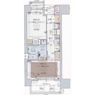 エステムプラザ福岡県庁前ネオシス【7階】の間取り