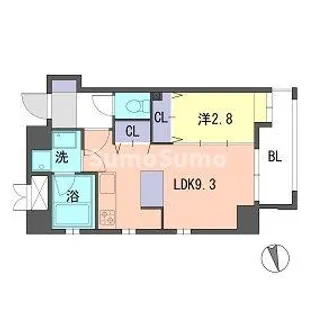 ジラフ高宮【3階】の間取り