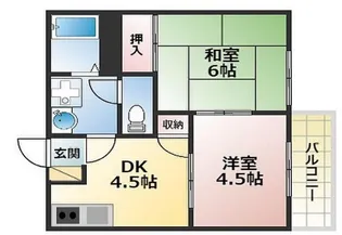 兵庫県神戸市灘区烏帽子町2丁目【アパート】の間取り
