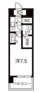 レジュールアッシュ神戸湊川公園【2階】の間取り