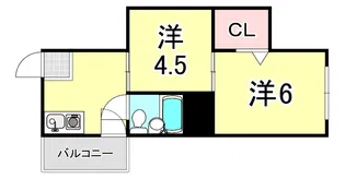 シャトー御影【4階】の間取り