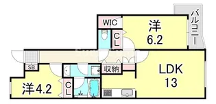 兵庫県西宮市大谷町【マンション】の間取り