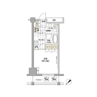 パークハビオ渋谷【8階】の間取り