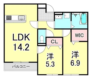 兵庫県西宮市鳴尾町2丁目【アパート】の間取り