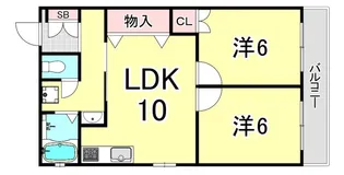 甲子園ハニーマンション【1階】の間取り
