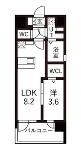 レジュールアッシュ神戸湊川公園【3階】の間取り