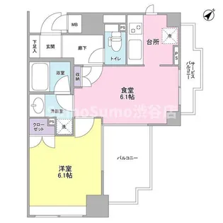 アルス恵比寿メイクス【6階】の間取り