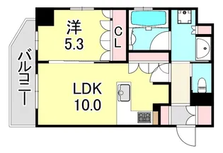 リーガル神戸三宮Ⅱ【6階】の間取り